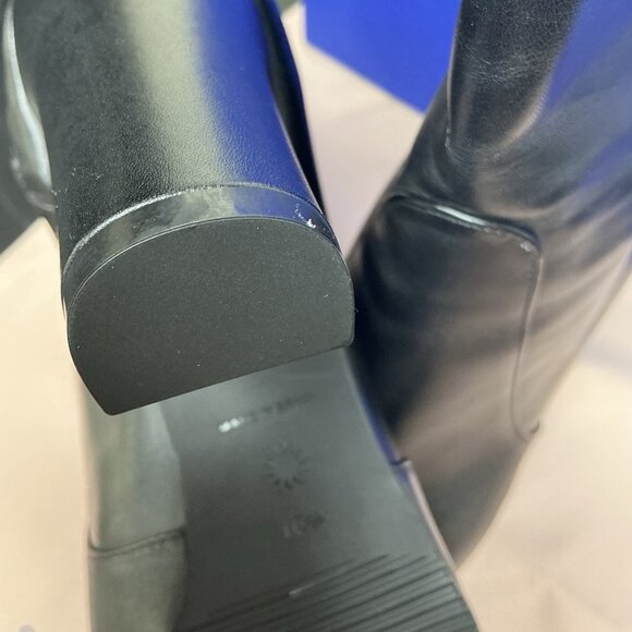 Stuart Weitzman Highland Block Heel Bootie Black Suede - Picture 6 of 7